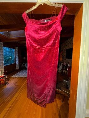 Red /Wine Velvet Cocktail Dress